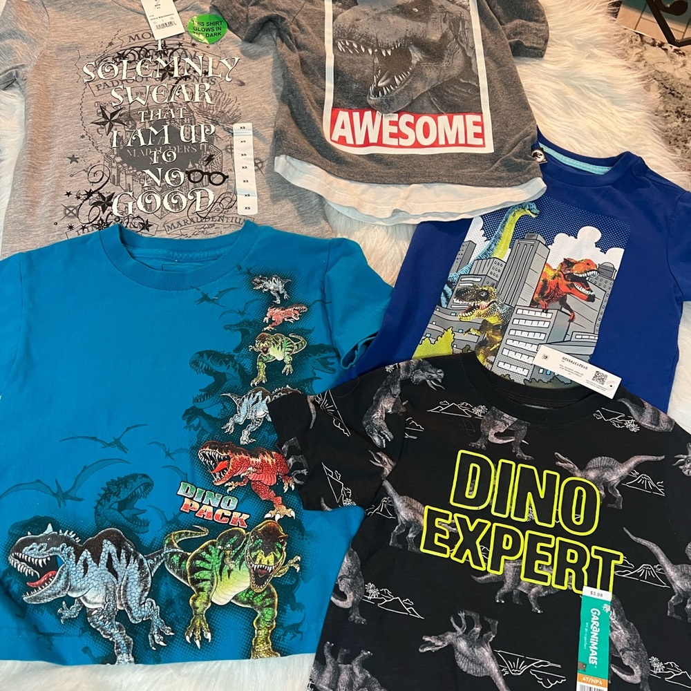5 Dino Pack Blue Kids T-Shirt